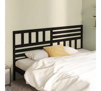 Berkfield Home Beautiful Bed Headboard Black 206x4x100 cm Solid Wood Pine | Size: 206 x 4 x 100 cm Berkfield Home Black 206 x 4 x 100 cm