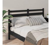 Berkfield Home Beautiful Bed Headboard Black 206x4x100 cm Solid Wood Pine | Size: 206 x 4 x 100 cm Berkfield Home Black 206 x 4 x 100 cm