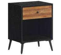 Berkfield Home Beautiful Bedside Cabinet 40x30x50 cm Solid Wood Teak in Black | Size: 40 x 30 x 50 cm Berkfield Home Black 40 x 30 x 50 cm