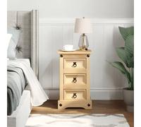 Berkfield Home Beautiful Bedside Cabinet Corona 35x32.5x58 cm Solid Wood Pine in Light Tan Berkfield Home Light Tan 35x32.5x58 cm