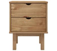 Berkfield Home Beautiful Bedside Cabinet OTTA 46x39.5x57 cm Solid Wood Pine in Brown Berkfield Home Brown 46x39.5x57 cm