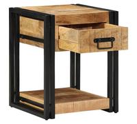 Berkfield Home Beautiful Bedside Cabinets 2 pcs 40x40x50 cm Solid Rough Wood Mango in Brown | Size: 40 x 40 x 50 cm Berkfield Home Brown 40 x 40 x 50 cm