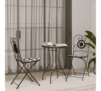 Berkfield Home Beautiful Bistro Chairs Foldable 2 pcs Black & White Ceramic Berkfield Home Black