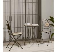 Berkfield Home Beautiful Bistro Chairs Foldable 2 pcs Terracotta & White Ceramic Berkfield Home Multicolor