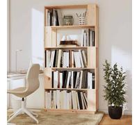 Berkfield Home Beautiful Book Cabinet/Room Divider 80x25x163.5 cm Solid Wood Pine in Light Tan Berkfield Home Light Tan 80x25x163.5 cm