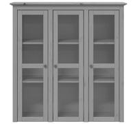 Berkfield Home Beautiful Cabinet with Glass Doors BODO Grey Solid Wood Pine Berkfield Home Grey