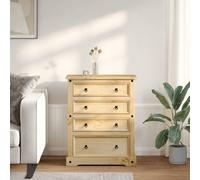 Berkfield Home Beautiful Chest of Drawers Corona 92x48x120 cm Solid Wood Pine in Light Brown | Size: 92 x 48 x 120 cm Berkfield Home Light Brown 92 x 48 x 120 cm