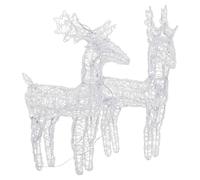 Berkfield Home Beautiful Christmas Reindeers 2 pcs Multicolour 80 LEDs Acrylic Berkfield Home Multicolor