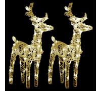Berkfield Home Beautiful Christmas Reindeers 2 pcs Warm White 80 LEDs Acrylic Berkfield Home Multicolor