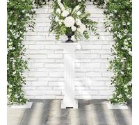Berkfield Home Beautiful Classic Square Pillar Plant Stand MDF in White Berkfield Home White
