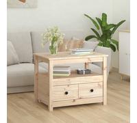 Berkfield Home Beautiful Coffee Table 71x49x55 cm Solid Wood Pine in Natural | Size: 71 x 49 x 55 cm Berkfield Home Natural 71 x 49 x 55 cm