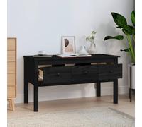 Berkfield Home Beautiful Coffee Table Black 102x49x55 cm Solid Wood Pine | Size: 102 x 49 x 55 cm Berkfield Home Black 102 x 49 x 55 cm