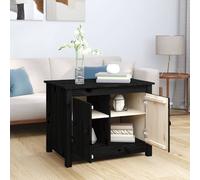 Berkfield Home Beautiful Coffee Table Black 71x49x55 cm Solid Wood Pine | Size: 71 x 49 x 55 cm Berkfield Home Black 71 x 49 x 55 cm