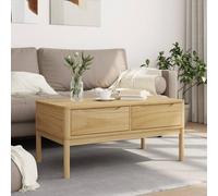 Berkfield Home Beautiful Coffee Table FLORO Wax Brown 99x55.5x45 cm Solid Pine Wood in Natural Berkfield Home Natural 99x55.5x45 cm