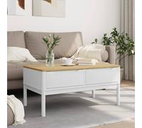 Berkfield Home Beautiful Coffee Table FLORO White 99x55.5x45 cm Solid Pine Wood Berkfield Home White 99x55.5x45 cm