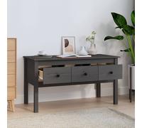 Berkfield Home Beautiful Coffee Table Grey 102x49x55 cm Solid Wood Pine | Size: 102 x 49 x 55 cm Berkfield Home Grey 102 x 49 x 55 cm