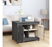 Berkfield Home Beautiful Coffee Table Grey 71x49x55 cm Solid Wood Pine | Size: 71 x 49 x 55 cm Berkfield Home Grey 71 x 49 x 55 cm