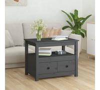 Berkfield Home Beautiful Coffee Table Grey 71x49x55 cm Solid Wood Pine | Size: 71 x 49 x 55 cm Berkfield Home Grey 71 x 49 x 55 cm