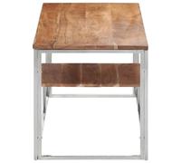 Berkfield Home Beautiful Coffee Table Silver Stainless Steel & Solid Wood Acacia Berkfield Home Silver