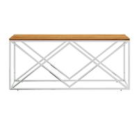 Berkfield Home Beautiful Coffee Table Stainless Steel & Solid Wood Acacia in Silver Berkfield Home Silver