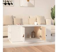 Berkfield Home Beautiful Coffee Table White 100x50x41 cm Solid Wood Pine | Size: 100 x 50 x 41 cm Berkfield Home White 100 x 50 x 41 cm
