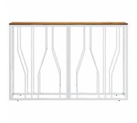 Berkfield Home Beautiful Console Table Silver Stainless Steel & Solid Wood Acacia Berkfield Home Silver