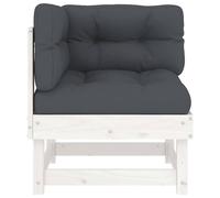 Berkfield Home Beautiful Corner Sofa with Cushions White Solid Wood Pine Berkfield Home White