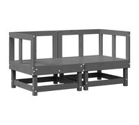 Berkfield Home Beautiful Corner Sofas with Cushions 2 pcs Grey Solid Wood Pine Berkfield Home Grey