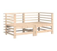 Berkfield Home Beautiful Corner Sofas with Cushions 2 pcs Solid Wood Pine in Beige Berkfield Home Beige