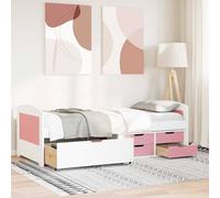 Berkfield Home Beautiful Day Bed with 5 Drawers without Mattress IRUN White&Pink in White Berkfield Home White