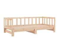 Berkfield Home Beautiful Day Bed with Trundle 90x200 cm Solid Wood Pine in Natural Berkfield Home Natural 90x200 cm