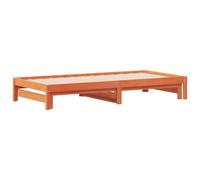 Berkfield Home Beautiful Day Bed with Trundle without Mattress Wax Brown 90x190 | Size: Single Berkfield Home Brown Single