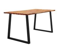 Berkfield Home Beautiful Dining Table with Live Edge 160x80x75 cm Solid Wood Acacia in Brown | Size: 160 x 80 x 75 cm Berkfield Home Brown 160 x 80 x 75 cm