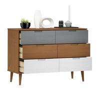 Berkfield Home Beautiful Drawer Cabinet MOLDE Brown 113x40x80 cm Solid Wood Pine | Size: 113 x 40 x 80 cm Berkfield Home Brown 113 x 40 x 80 cm