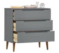 Berkfield Home Beautiful Drawer Cabinet MOLDE Grey 80x40x80 cm Solid Wood Pine | Size: 80 x 40 x 80 cm Berkfield Home Grey 80 x 40 x 80 cm