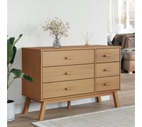 Berkfield Home Beautiful Drawer Cabinet OLDEN Brown Solid Wood Pine in Tan Berkfield Home Tan