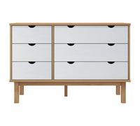 Berkfield Home Beautiful Drawer Cabinet OTTA Brown&White 111x43x73.5cm Solid Woo | Size: 111x43x73.5 cm Berkfield Home Multicolor 111x43x73.5 cm