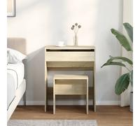 Berkfield Home Beautiful Dressing Table & Stool Sonoma Oak 60x40x113.5 cm in Light Oak Berkfield Home Light Oak 60x40x113.5 cm