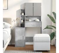 Berkfield Home Beautiful Dressing Table with Cabinet Concrete Grey 80x35x132 cm | Size: 80 x 35 x 132 cm Berkfield Home Grey 80 x 35 x 132 cm