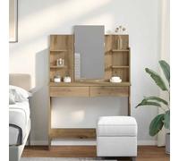 Berkfield Home Beautiful Dressing Table with Mirror Artisan Oak 96x39x142 cm in Brown | Size: 96 x 39 x 142 cm Berkfield Home Brown 96 x 39 x 142 cm