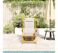 Berkfield Home Beautiful Folding Beach Chair with Armrests Light Grey Acacia Woo Berkfield Home Light Grey
