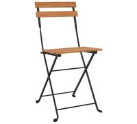 Berkfield Home Beautiful Folding Bistro Chairs 2 pcs Solid Wood Teak & Steel in Brown Berkfield Home Brown