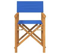 Berkfield Home Beautiful Folding Director's Chair Blue Solid Wood Teak Berkfield Home Blue