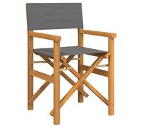 Berkfield Home Beautiful Folding Director's Chairs 2 pcs Grey Solid Wood Teak Berkfield Home Grey