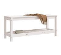 Berkfield Home Beautiful Garden Bench White 108x35x45 cm Solid Wood Pine | Size: 108 x 35 x 45 cm Berkfield Home White 108 x 35 x 45 cm