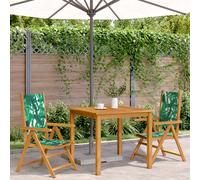 Berkfield Home Beautiful Garden Chairs 2 pcs Leaf Pattern Solid Wood Acacia and in Green Berkfield Home Green