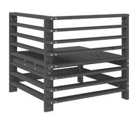 Berkfield Home Beautiful Garden Corner Sofa Grey Solid Wood Pine Berkfield Home Grey