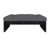 Berkfield Home Beautiful Garden Footstool Black 120x80 cm Solid Wood Pine Berkfield Home Black 120x80 cm