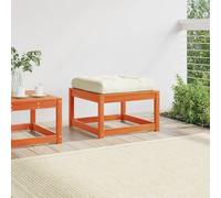 Berkfield Home Beautiful Garden Footstool with Cushions Wax Brown Solid Wood Pine Berkfield Home Brown