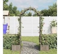Berkfield Home Beautiful Garden Pergola with Planter Grey Solid Firwood Berkfield Home Grey